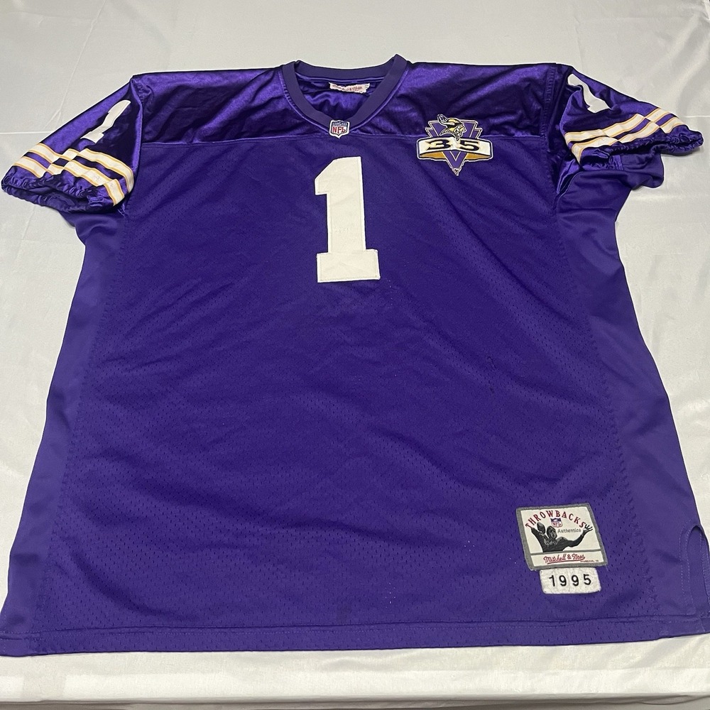 Minnesota Vikings Mitchell & Ness Warren Moon Jersey Mens 52 XL Purple NFL 1995